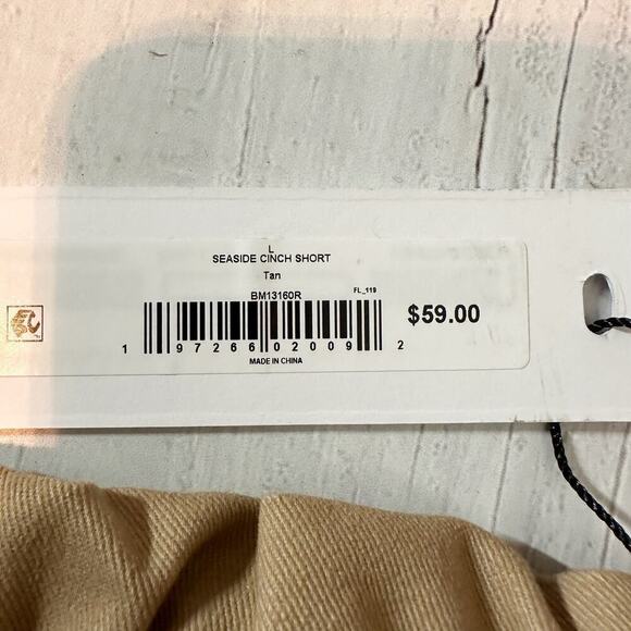 Steve Madden Seaside Cinch Short Size Large Paperbag Tan Minimalist Neutral - Picture 4 of 9